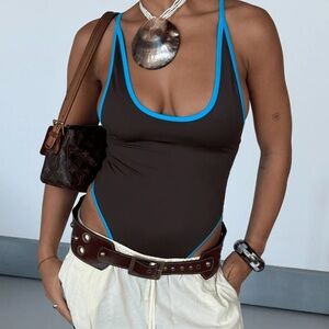 SOSO SWIM round neck one piece in mocha